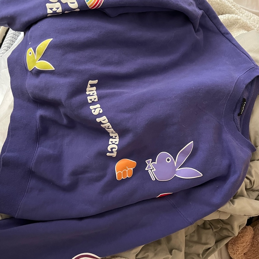 PLAYBOY Purple Graphic Sweatshirt